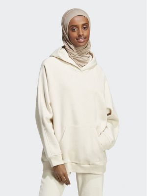 Laza szabású fleece pulóver Adidas bézs