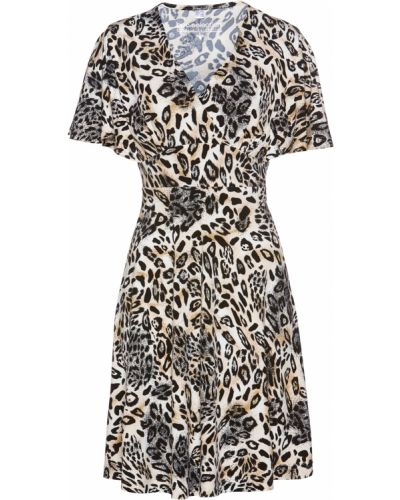 Šaty s potlačou s leopardím vzorom z polyesteru Bonprix