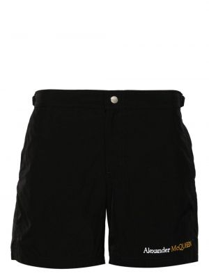 Kratke hlače z vezenjem Alexander Mcqueen črna