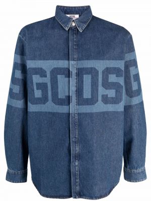 Camicia jeans con stampa Gcds blu