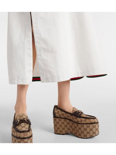 Jakarlı pamuk kaftan Gucci beyaz