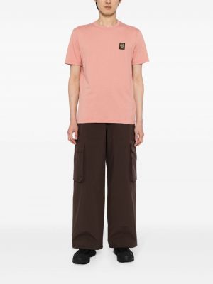 T-shirt en coton avec applique Belstaff rose