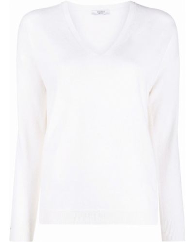 Jersey de punto con escote v de tela jersey Peserico blanco