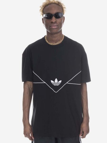 Koszulka bawełniana z nadrukiem Adidas Originals czarna
