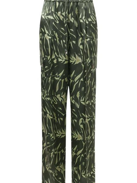 Шелковые брюки Kiton зеленые