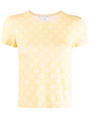 T-shirt con stampa Céline Pre-owned giallo