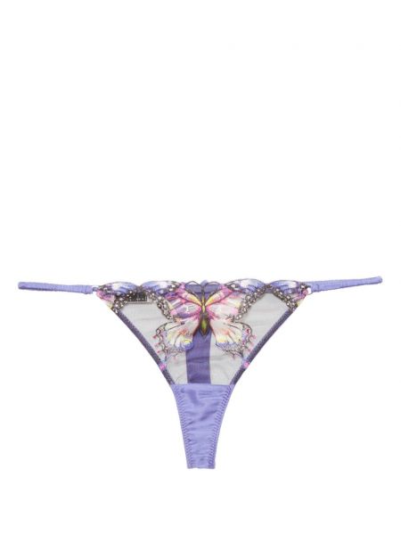 Brodeerattu stringit Fleur Du Mal violetti