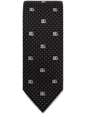 Jedwabny krawat w grochy Dolce And Gabbana