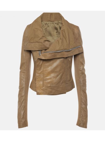 Asymmetrisk motorcykel jacka Rick Owens beige