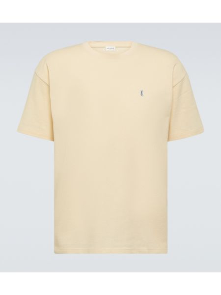 Памучна тениска Saint Laurent жълто