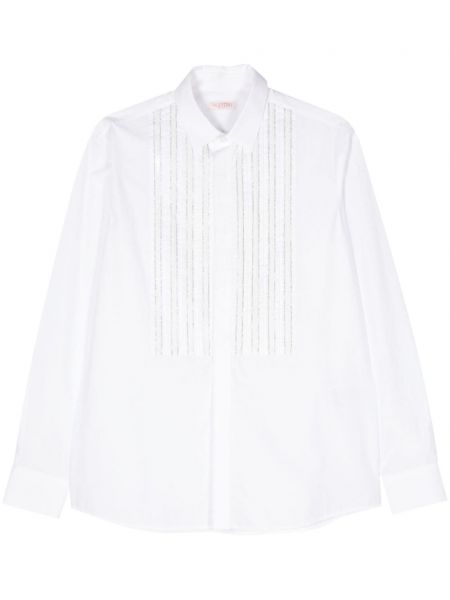 Langes hemd mit kristallen Valentino Garavani weiß