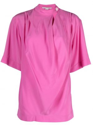 Jedwabna bluzka drapowana Stella Mccartney różowa
