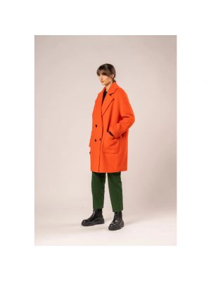 Płaszcz oversize Palto pomarańczowy
