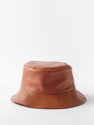 Кожаная шапка Loewe коричневая