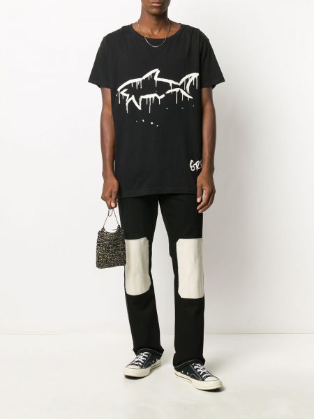 Camiseta con estampado Greg Lauren X Paul & Shark negro