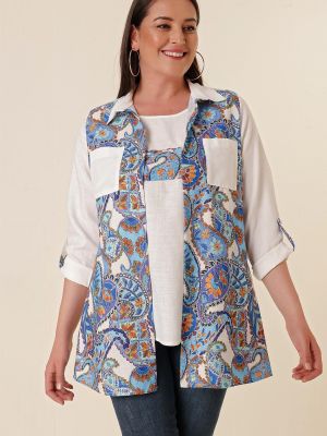 Ленена блуза с джобове от креп By Saygı