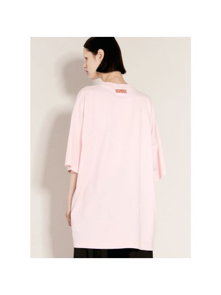 Camiseta de algodón de tela jersey Vetements rosa