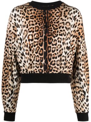 Raštuotas džemperis leopardinis Roberto Cavalli ruda