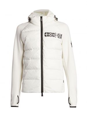 Куртка на молнии с капюшоном Moncler Grenoble белая