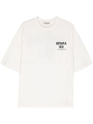 Bavlněné tričko s potiskem A Paper Kid bílé