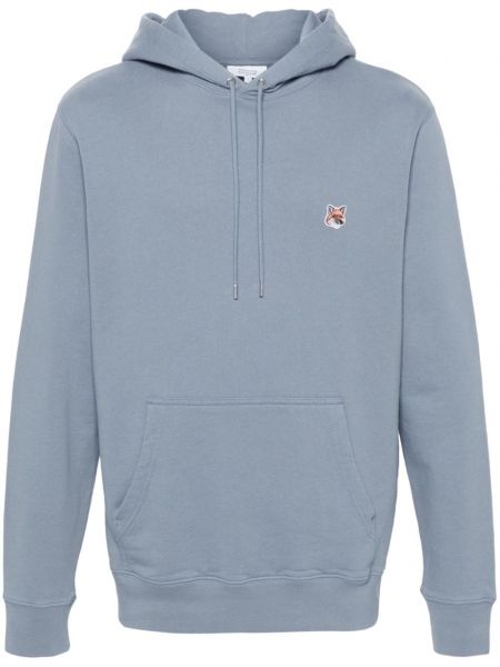 Pamuklu hoodie Maison Kitsuné mavi