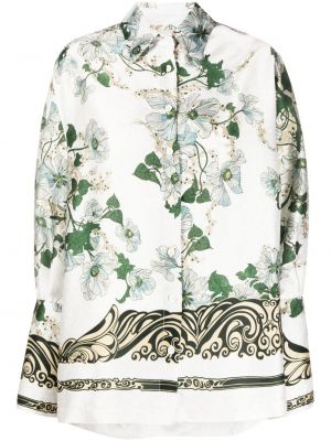Kvetinová košeľa s potlačou Semicouture biela