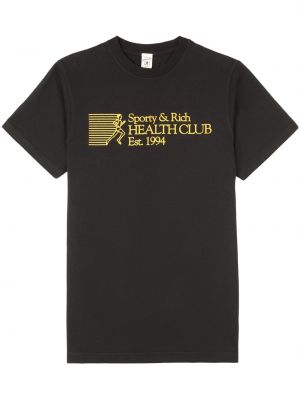 Αθλητική μπλούζα με σχέδιο Sporty & Rich μαύρο