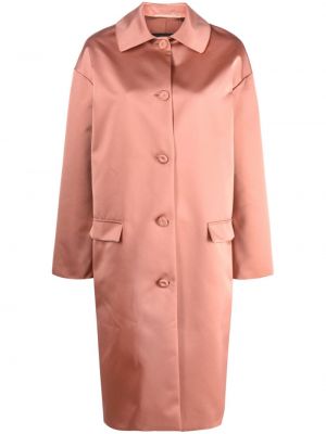 Růžový saténový kabát Rochas