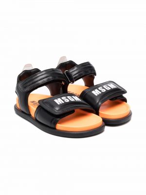 Trykt sandaler med reim for jenter Msgm Kids svart