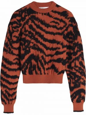 Tigerstripete lang genser Victoria Beckham brun