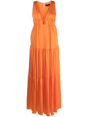 Dlouhé šaty s výstrihom do v Bcbg Max Azria oranžová