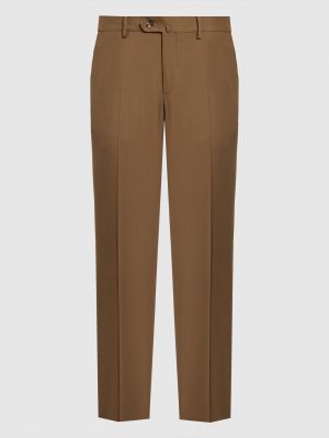 Коричневые шерстяные прямые брюки Loro Piana