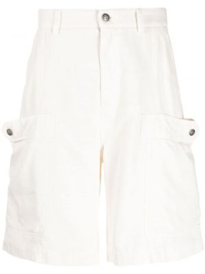 Bombažne cargo kratke hlače iz lyocella Palm Angels bela