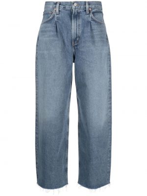 Straight fit džíny s vysokým pasem Agolde modré