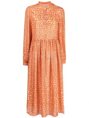 Trykt floral silke dress Stella Mccartney oransje