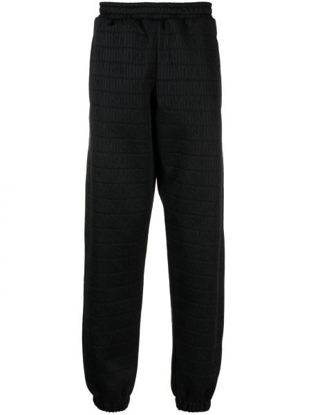Teplákové nohavice s potlačou Moschino čierna