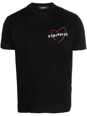 Herzmuster t-shirt mit print Dsquared2 schwarz