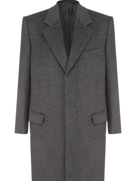 Однотонное шерстяное пальто Brioni серое