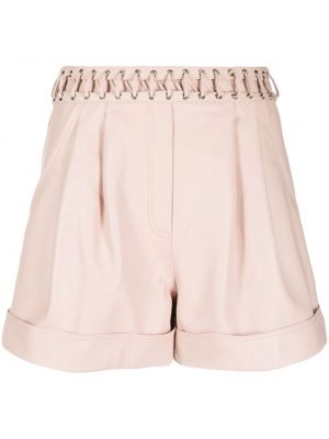 Leder shorts Balmain pink