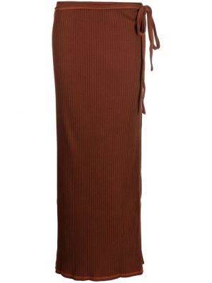 Bavlnená sukňa Baserange hnedá