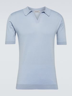 Medvilninis polo marškinėliai John Smedley mėlyna