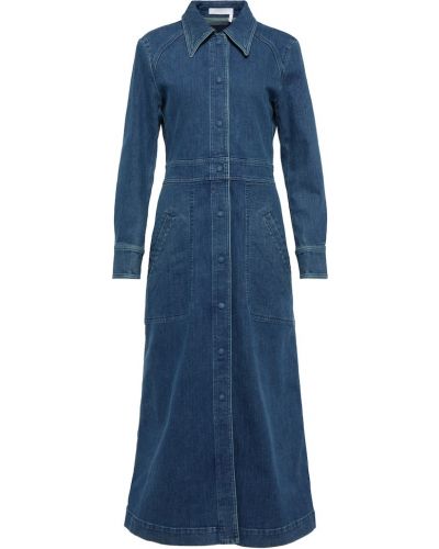 Джинсовое рубашка платье миди Chloã©, синий