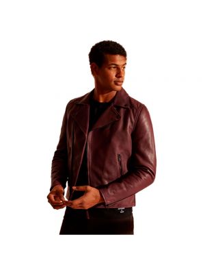 Куртка Superdry Leather Biker коричневый