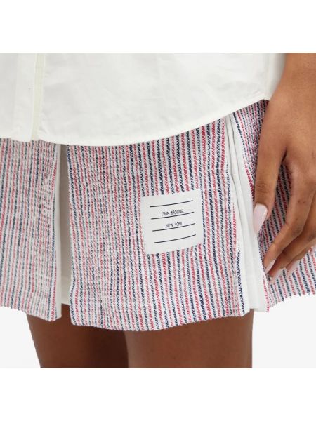 Твидовая юбка мини Thom Browne белая