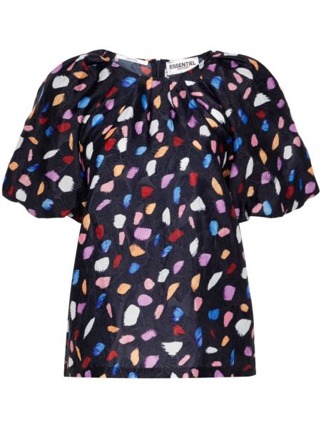 Abstrakter bluse mit print Essentiel Antwerp blau