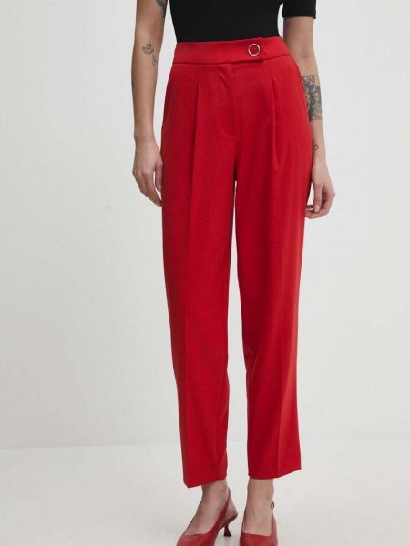 Spodnie z wysoką talią Answear Lab czerwone