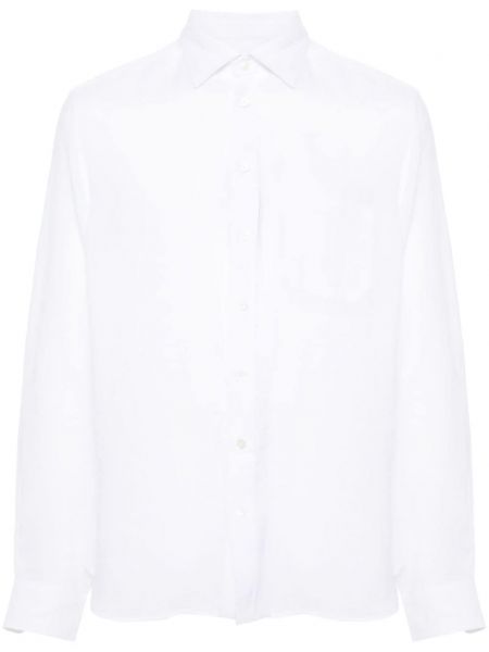Lněná dlouhá košile s kapsami Sease bílá