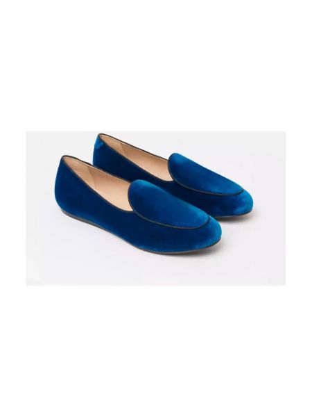 Welurowe loafers Charles Philip Shanghai niebieskie