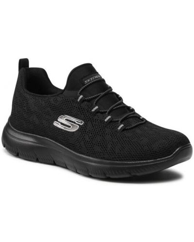 Leopárdmintás sneakers Skechers fekete