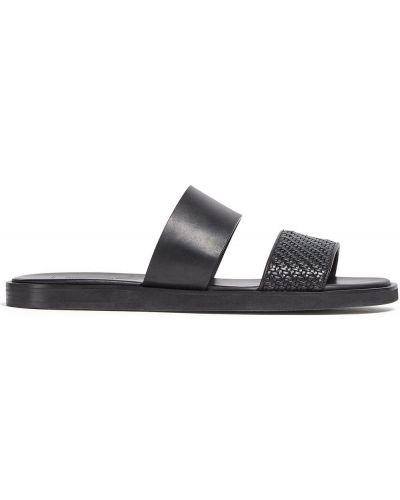 Lær sandaler Zegna svart